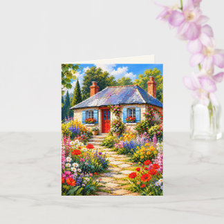 Carte de vœux de cottage de campagne