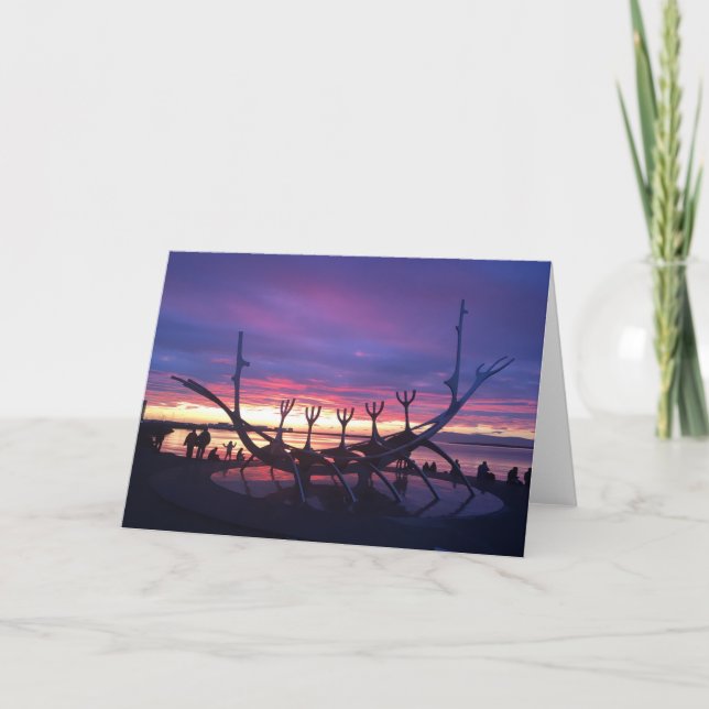 carte de voeux de coucher de soleil reykjavik #3 (Devant)
