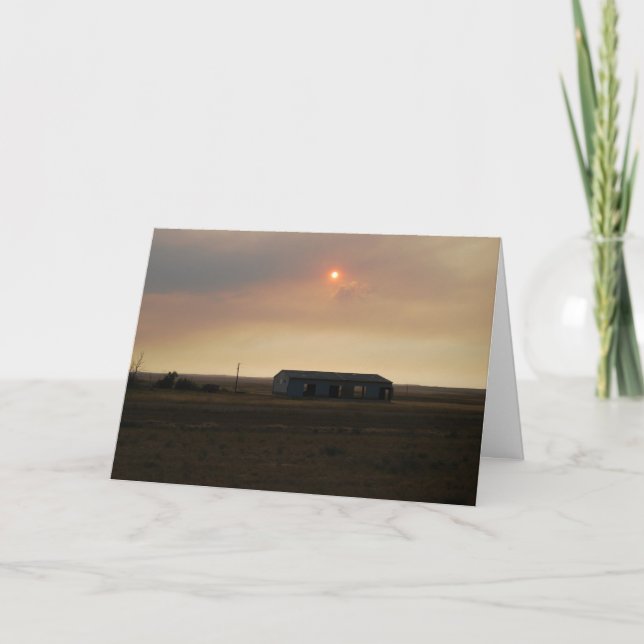 Carte de voeux de coucher du soleil de récolte (Devant)