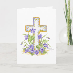 Carte de voeux de croix de violet Sympathy