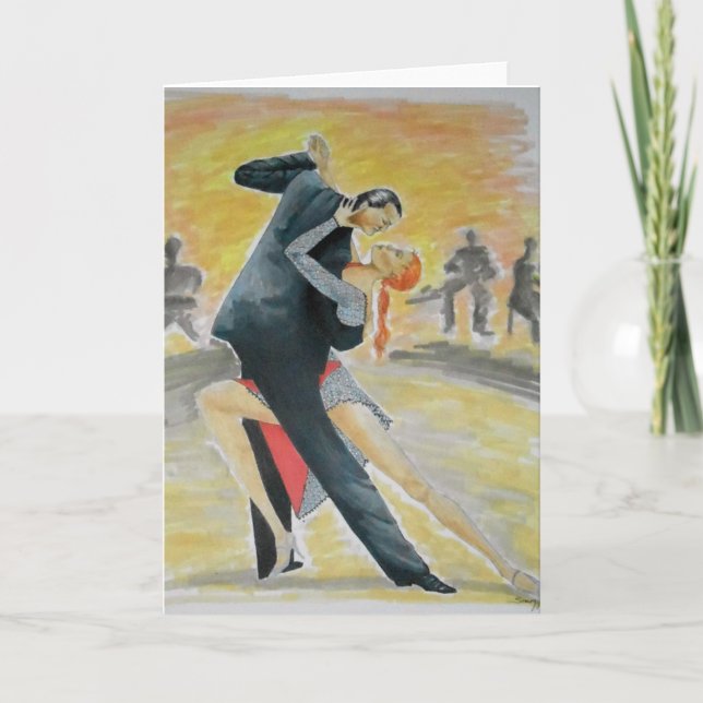 Carte de voeux de danseurs de tango -- Art (Devant)