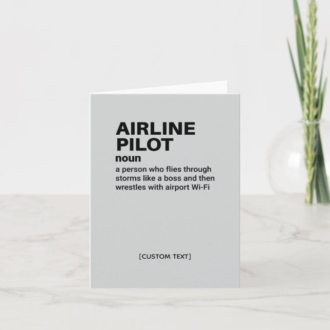 Carte de voeux de définition du pilote de ligne (Devant)