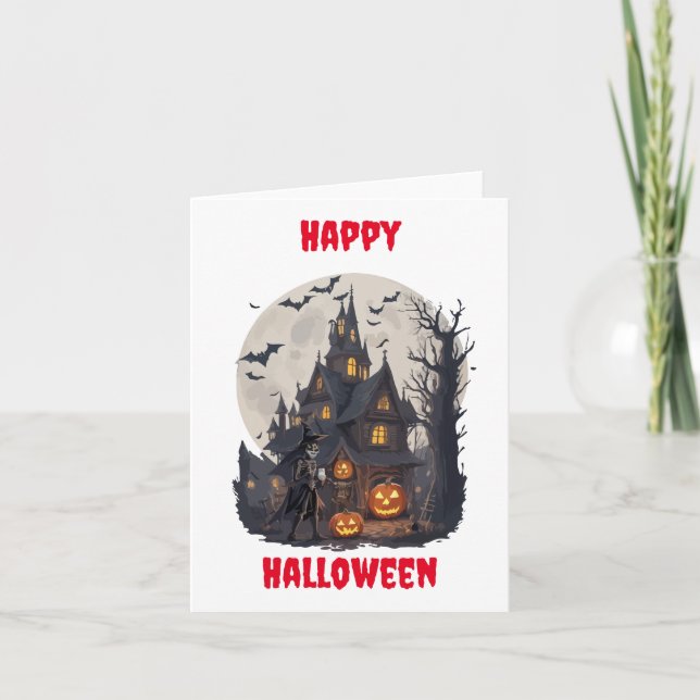 Carte de voeux de design Halloween effrayant (Devant)