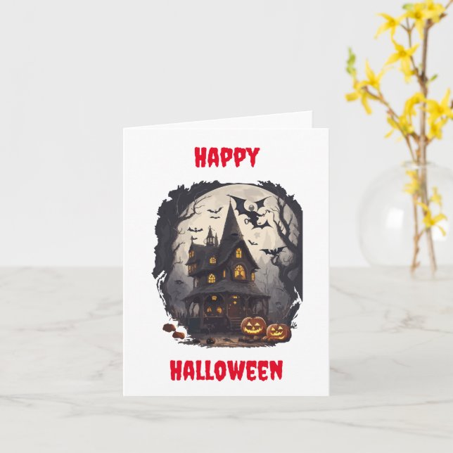 Carte de voeux de design Halloween effrayant (Fleur jaune)