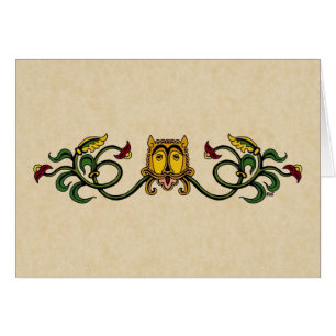 Carte de voeux de design Lion médiévale