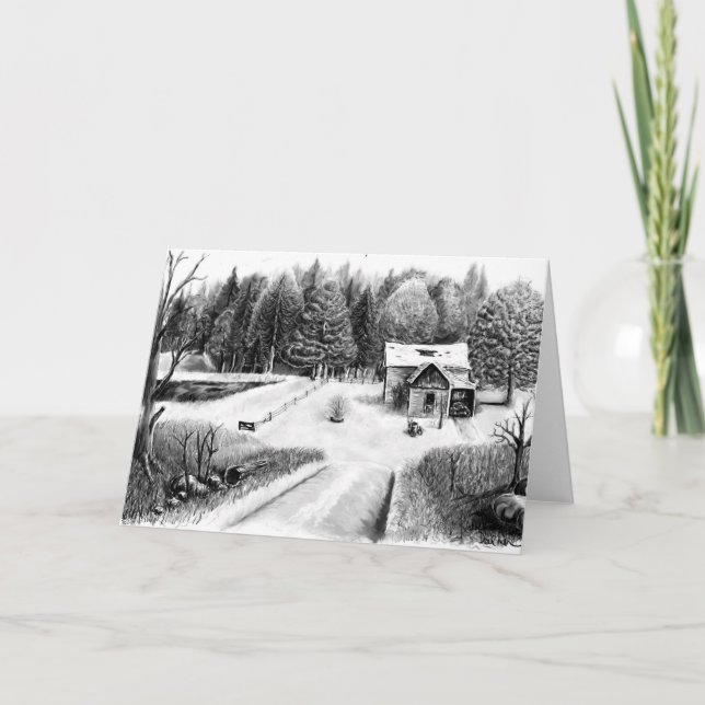 Carte de voeux de dessin de la ferme vierge (Devant)