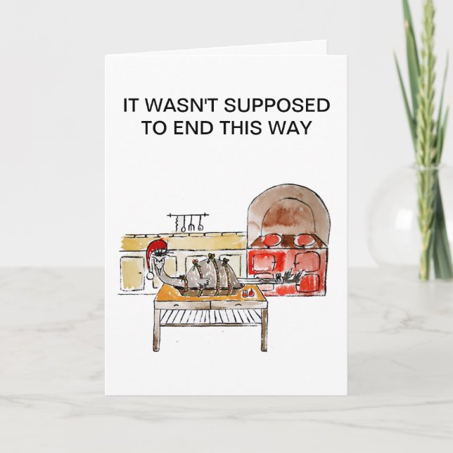 Carte de voeux de dîner de Noël (Devant)