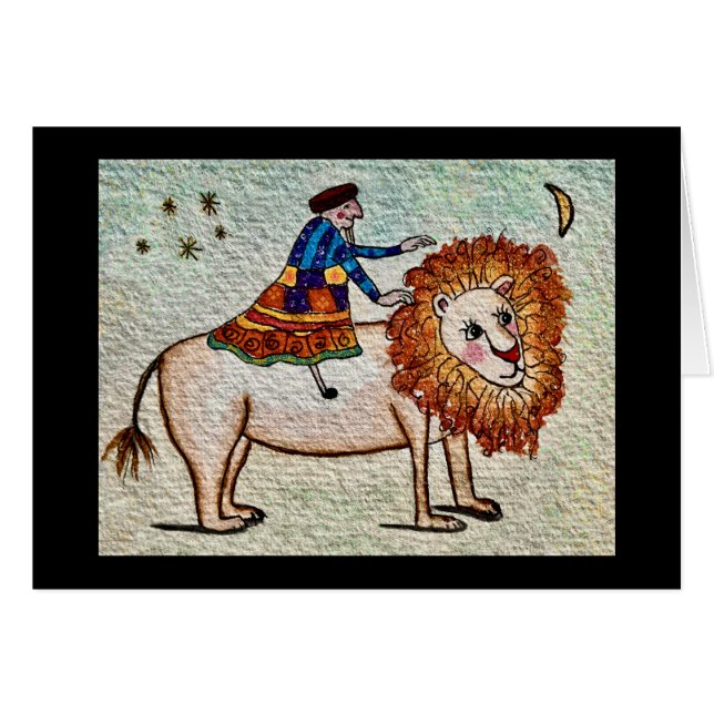 Carte de vœux de dompteur de lion (Devant Horizontal)