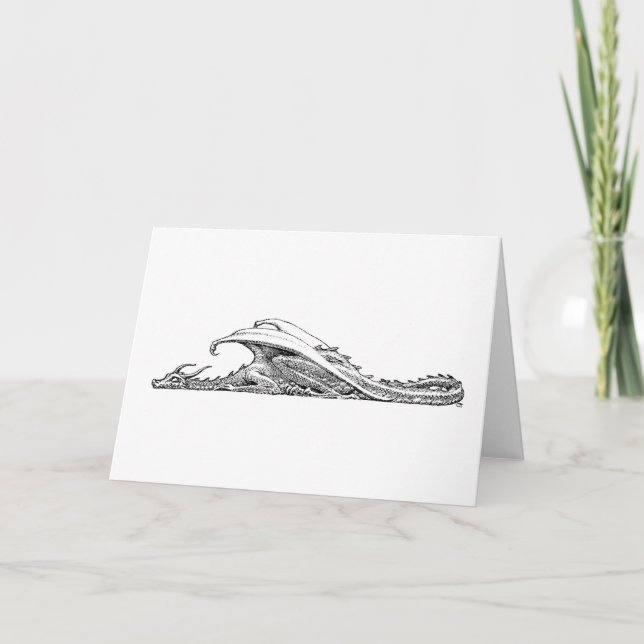 Carte de voeux de dragon dormant (Devant)
