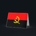 carte de voeux de drapeau d'angola<br><div class="desc">carte de voeux angola flag. REMARQUE : vous pouvez supprimer le nom et l'image du magasin à l'arrière de la carte. Cliquez simplement sur Modifier et supprimer.</div>