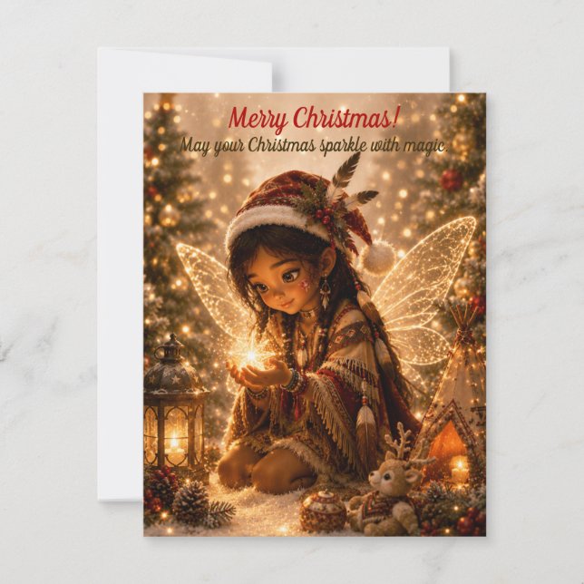 Carte de vœux de fée de Noël - Fêtes (Devant)
