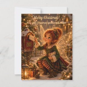 Carte de vœux de fée de Noël - Fêtes magiques