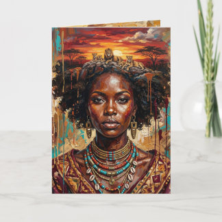 Carte de vœux de femme africaine, Art de la Reine