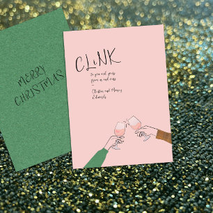 Carte de vœux de fête – « Clink » Verres à vin qui