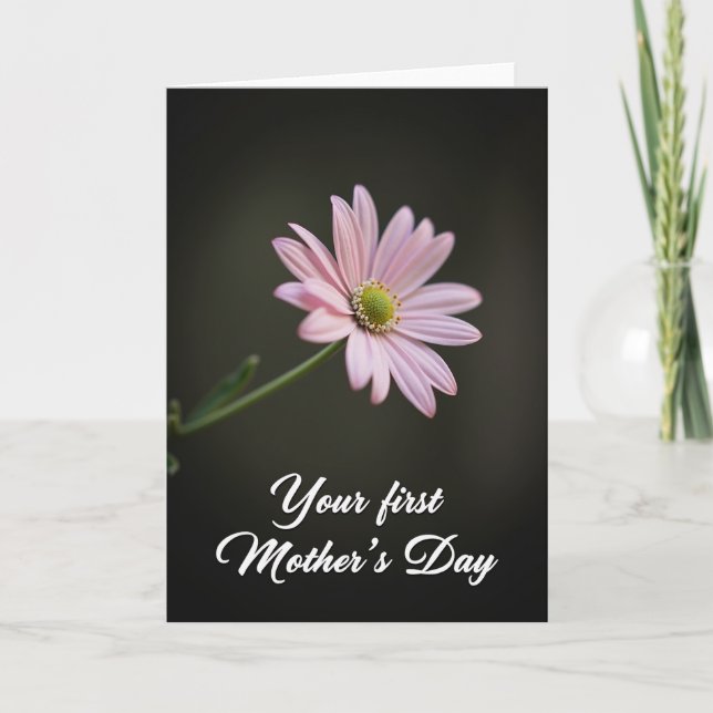 Carte de vœux de fête des mères à fleurs roses (Devant)