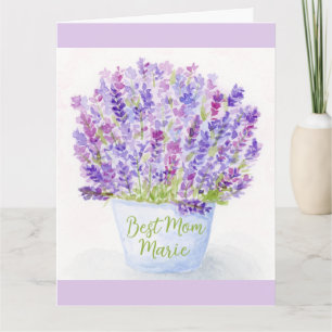 Carte de vœux de fête des mères à l'aquarelle lava