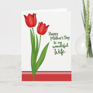 Carte de voeux de fête des mères avec fleurs rouge