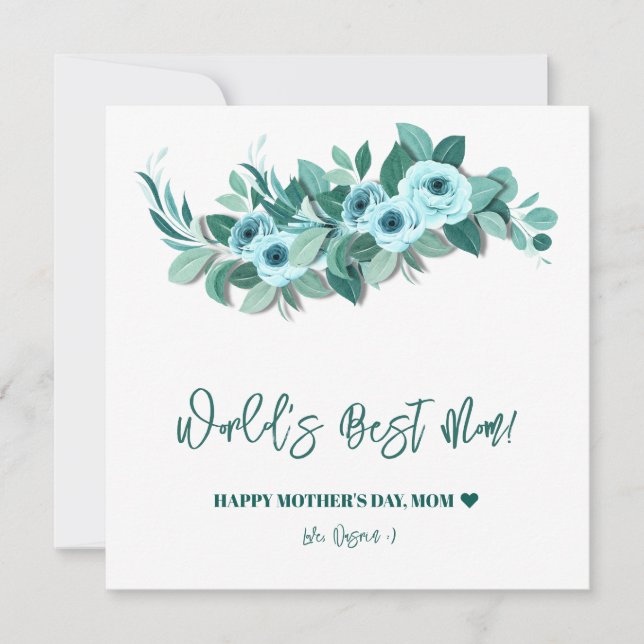 Carte de vœux de Fête des mères avec roses (Devant)