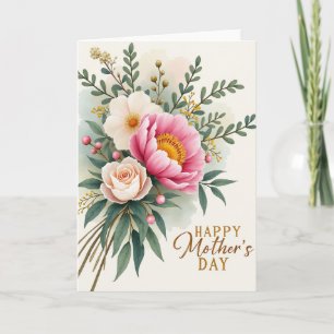 Carte de vœux de fête des mères Floral Gem