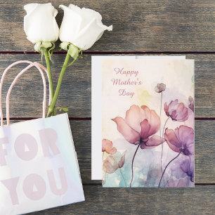 Carte de vœux de fête des mères florale aquarelle