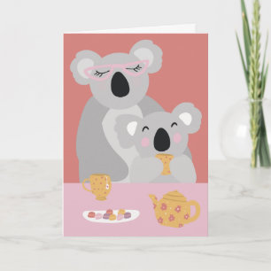 Carte de vœux de fête des mères Koala Tea Time Mig