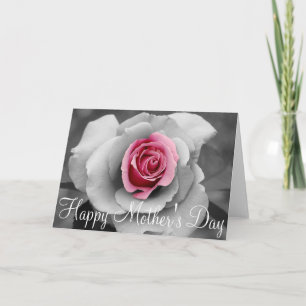 Carte de vœux de fête des mères rose rose simple