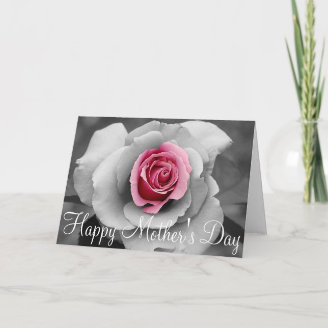 Carte de vœux de fête des mères rose rose simple (Devant)