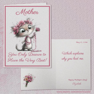Carte de vœux de fête des mères Très Mignons Chats