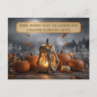 Carte de vœux de fête d'Halloween célébrant avec u