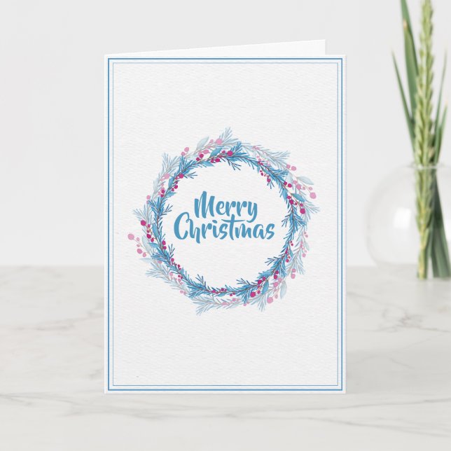 Carte de vœux de fête simple avec motif floral per (Devant)