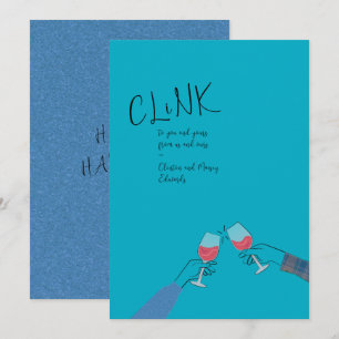 Carte de vœux de fête – « Tchin » Verre à vin