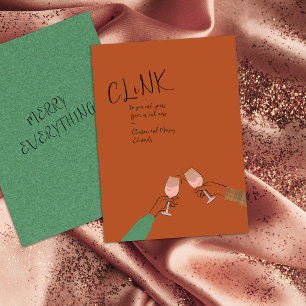 Carte de vœux de fête – « Tchin » Verre à vin