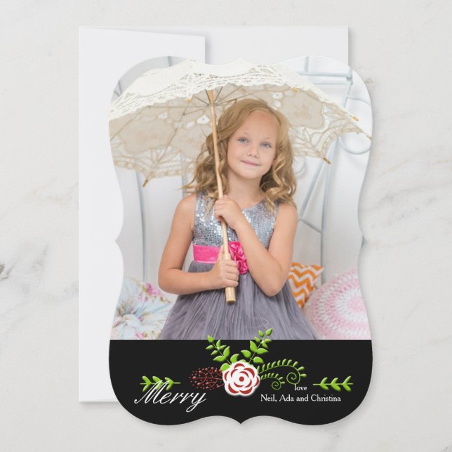 Carte de Vœux de Fêtes avec de Douces Sentiments (Devant)