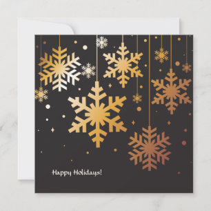 Carte de Vœux de Fêtes avec Flocons de Neige Suspe