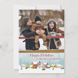 Carte de Vœux de Fêtes avec Photo de Village ennei