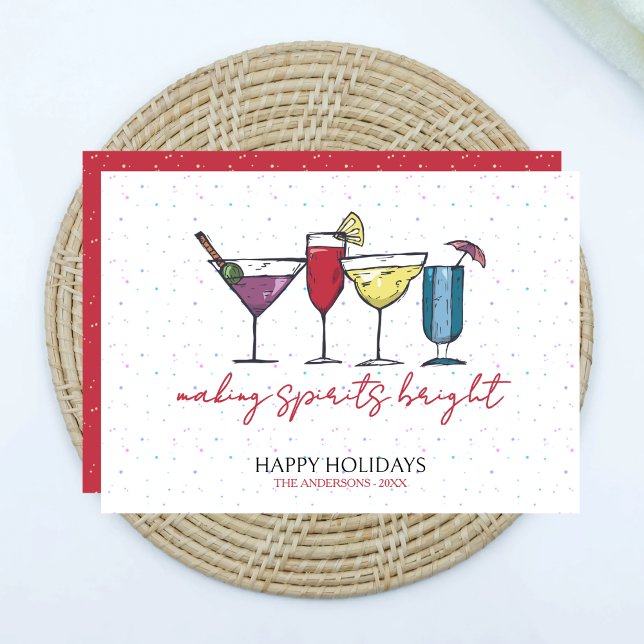 Carte de vœux de fêtes de Cocktail Making Spirits  (Créateur téléchargé)