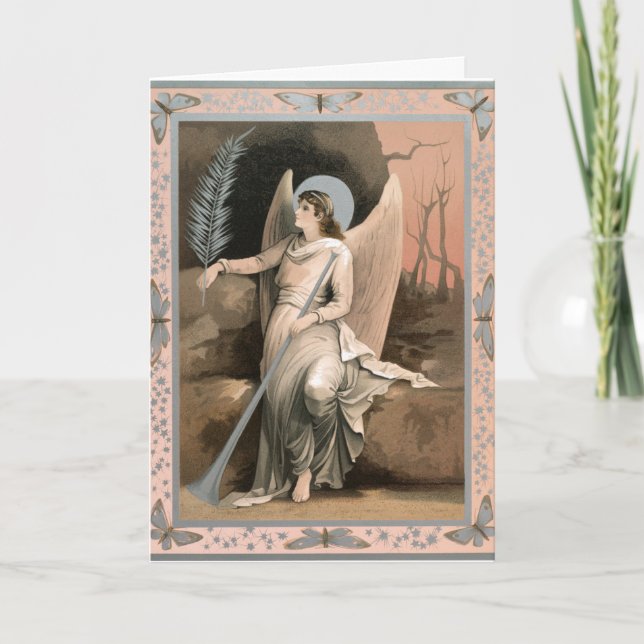 Carte de vœux de fêtes de l'ange au tombeau (Devant)