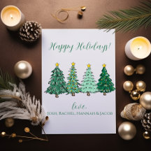 Carte de vœux de fêtes de Noël avec arbre familial