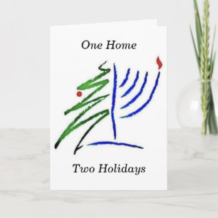 Carte de vœux de fêtes de Noël et Hanukkah ensembl