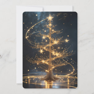 Carte de vœux de fêtes Golden Tree