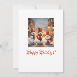 Carte de vœux de fêtes joyeuses avec bonhommes de