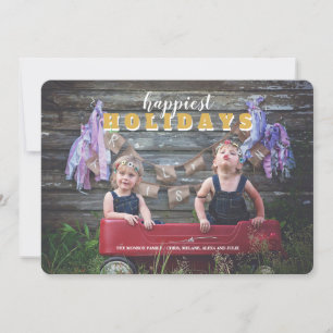 Carte de vœux de fêtes joyeuses avec photo