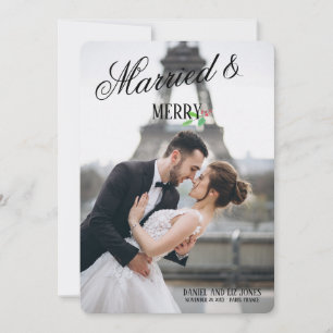 Carte de vœux de fêtes photo de Mariés & Joyeux