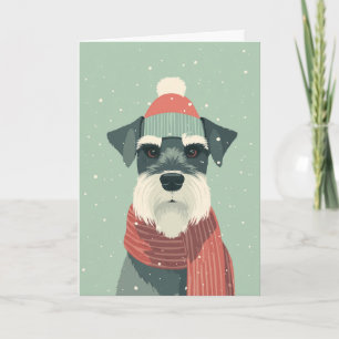 Carte de vœux de fêtes pour Schnauzer