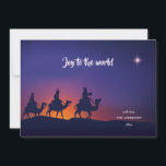 Carte de vœux de fêtes silhouette de l'Épiphanie<br><div class="desc">Une carte de vœux pour la fête de l'Épiphanie célébrant le festival chrétien observé le 6 janvier. Cette charmante carte représente l'arrivée des trois sages à dos de chameau suivant la brillante étoile dans le ciel. (Vecteurs gratuits via Vecteezy !). La carte est facile à personnaliser avec votre texte, police,...</div>