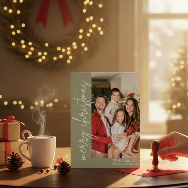 Carte de Vœux de Fêtes Simplement Familiale avec P (Créateur téléchargé)
