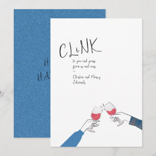 Carte de vœux de fêtes – « Tchin » Verre à vin