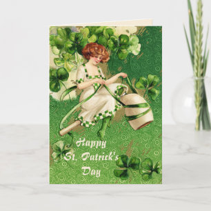 Carte de voeux de fille de jour de St Patty