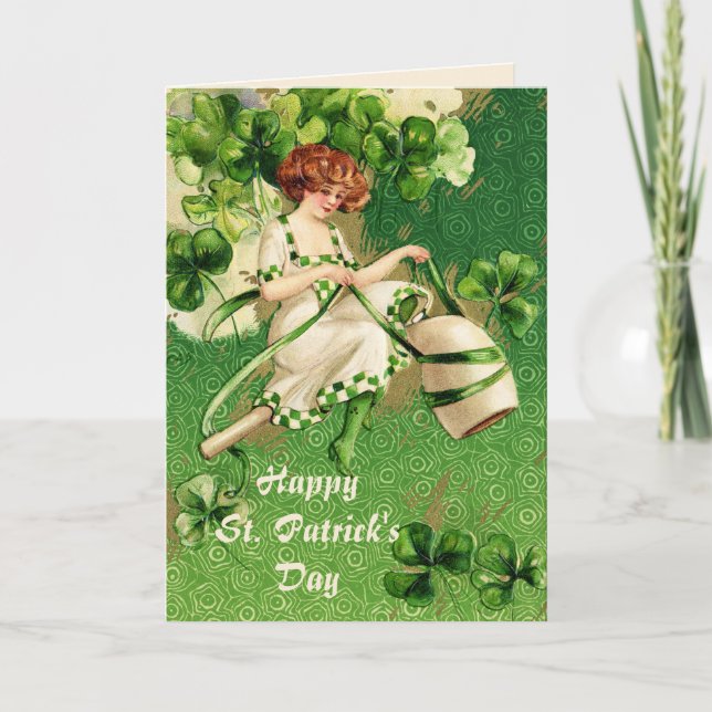 Carte de voeux de fille de jour de St Patty (Devant)