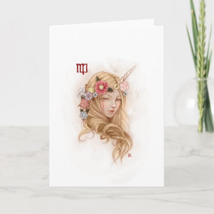 Carte de voeux de fille de zodiaque : Vierge